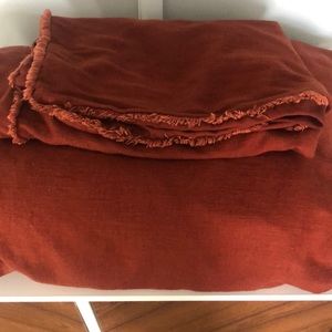 Linen Rust Duvet cover and shams (Queen/Full)